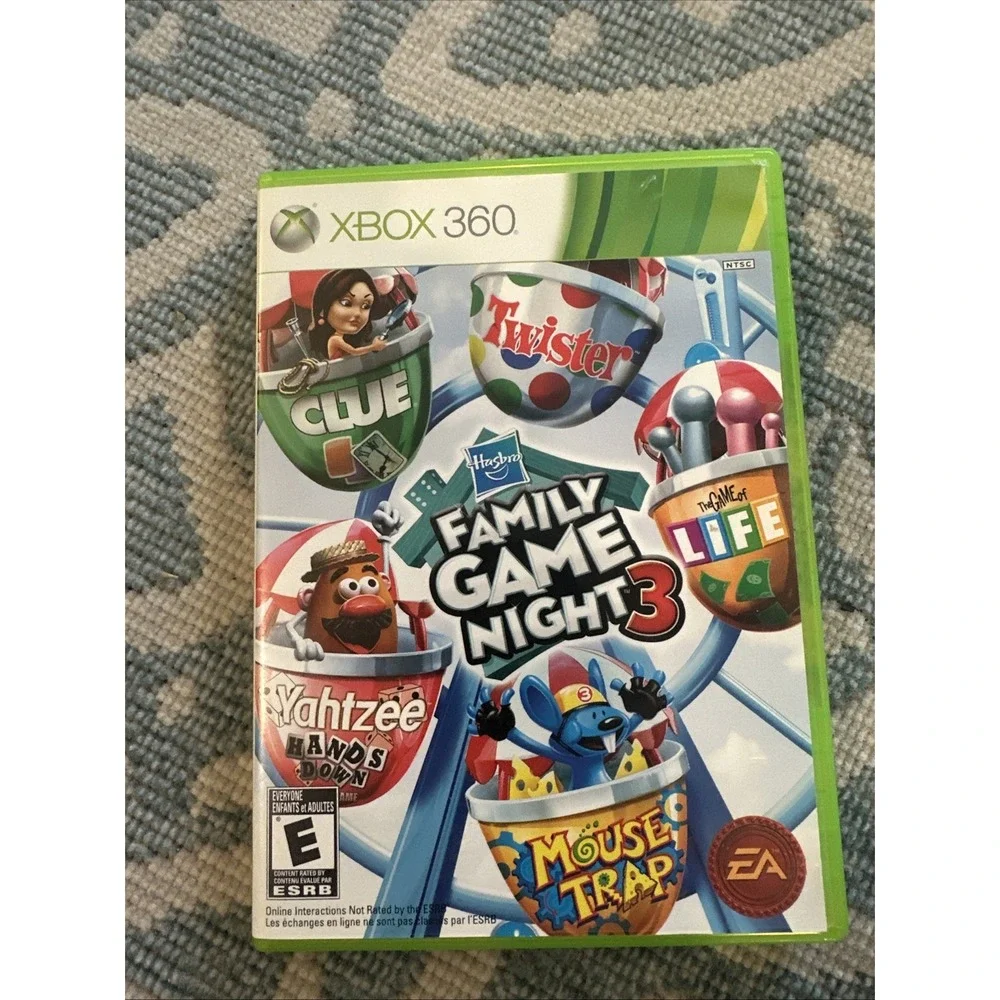 Hasbro Family Game Night 3 - Microsoft Xbox 360 Tested Authentic